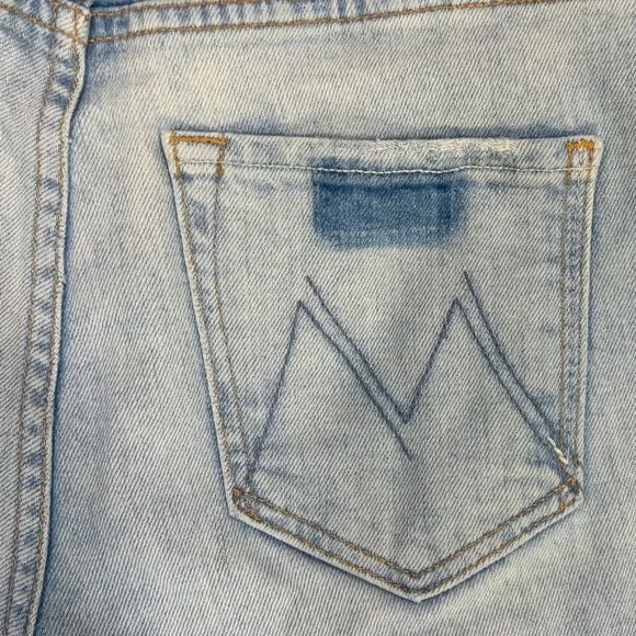 MOTHER Denim Hustler Ankle Raw Undone Hem Jeans On My Feet Size 27 - Picture 5 of 9